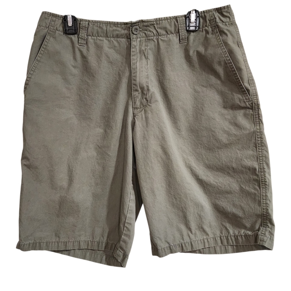 Dockers Mens Sz 32 Waist Chino Shorts Army Green Cotton Pockets